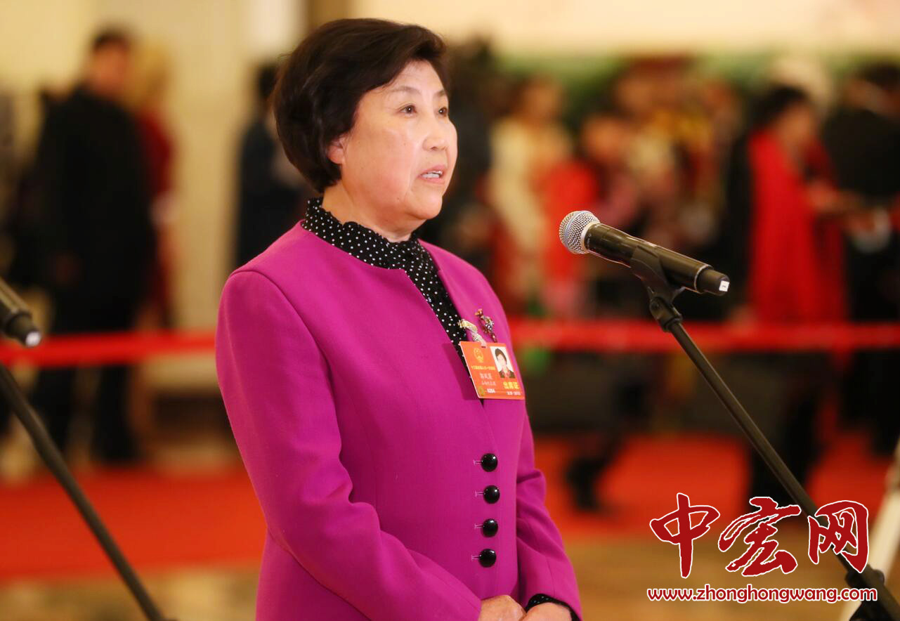 3月5日，第十三届全国人民代表大会第一次会议在北京人民大会堂开幕。全国人大代表在“代表通道”接受采访。（摄影：张松峰）