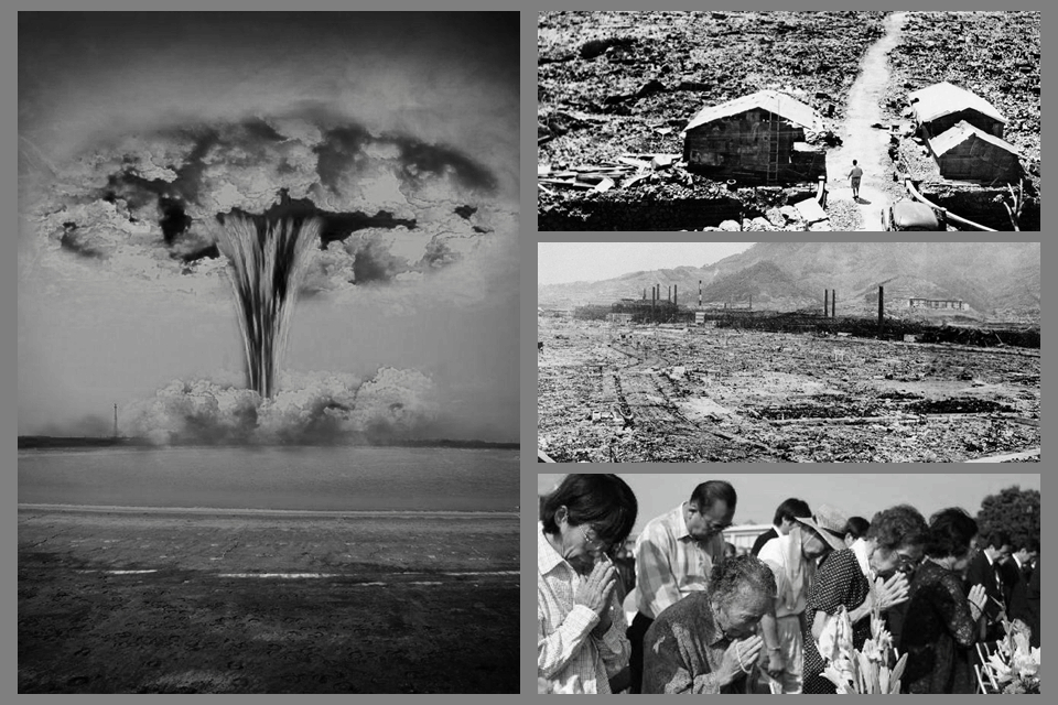 1945年7月16日凌晨，第一颗原子弹在美国新墨西哥州阿拉默多尔空军基地的沙漠地区爆炸成功，其威力相当于1500—2000吨TNT炸药。原子弹问世是本世纪影响人类历史进程的一项重大科技成就，由此，人类进入了核时代。1945年8月，美国在日本广岛、长崎投下了二颗原子弹，迫使日本天皇作出了投降决定。虽然原子弹的威力使二战得以提前结束，但它也给人类造成了巨大的伤害，给生态环境造成了极其严重的破坏，因此，爱好和平的人们呼吁：人类今后不应再使用这类武器。