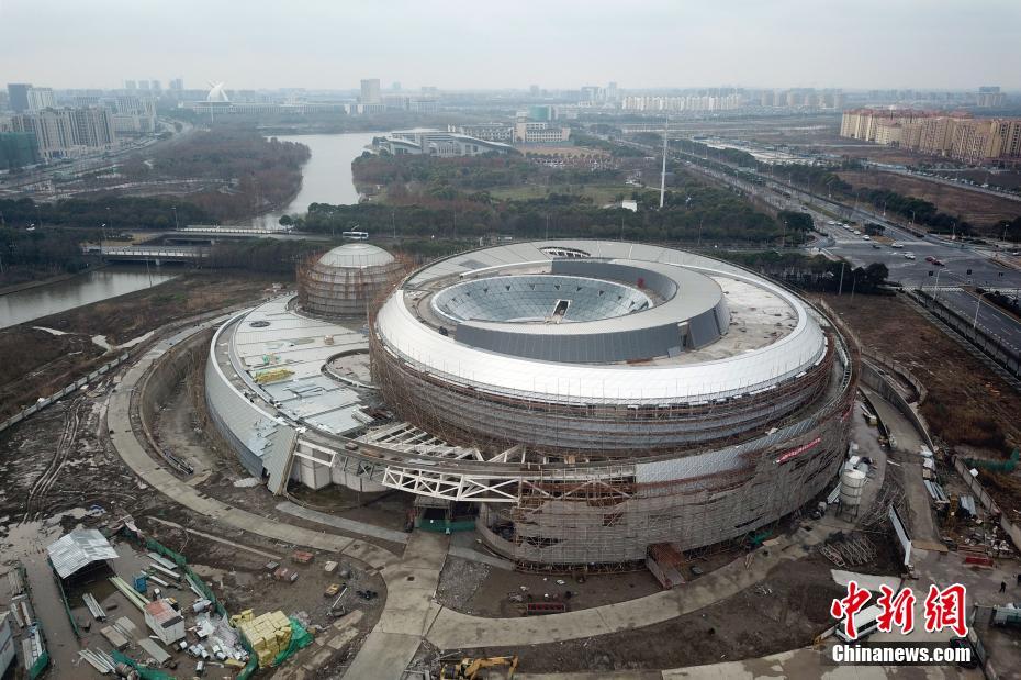 2月20日，从空中俯瞰，上海天文馆主体已经建成，呈现天体结构造型独特。 张亨伟 摄 图片来源：中新网
