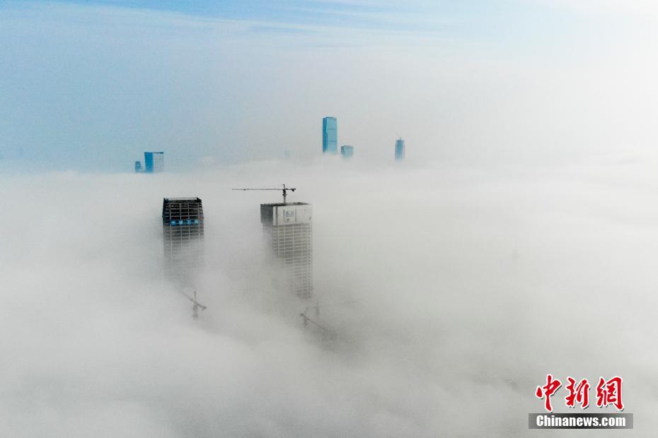 建筑物穿雾而出犹如空中楼阁。 图片来源：中新网
