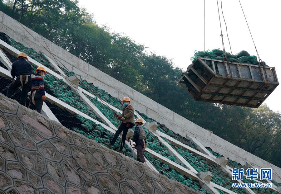 9月27日，工作人员在延庆赛区将装有土壤和植物种子的生态袋植入蜂巢格室。 当日，记者从北京市重大项目办获悉，目前北京冬奥会延庆赛区生态修复工程初见成效，已完成67%，预计明年夏季全部完成。 为保护北京冬奥会延庆赛区自然资源，降低工程建设带来的生态扰动，延庆赛区从建设伊始便规划启动生态修复工程。 新华社记者 张晨霖 摄