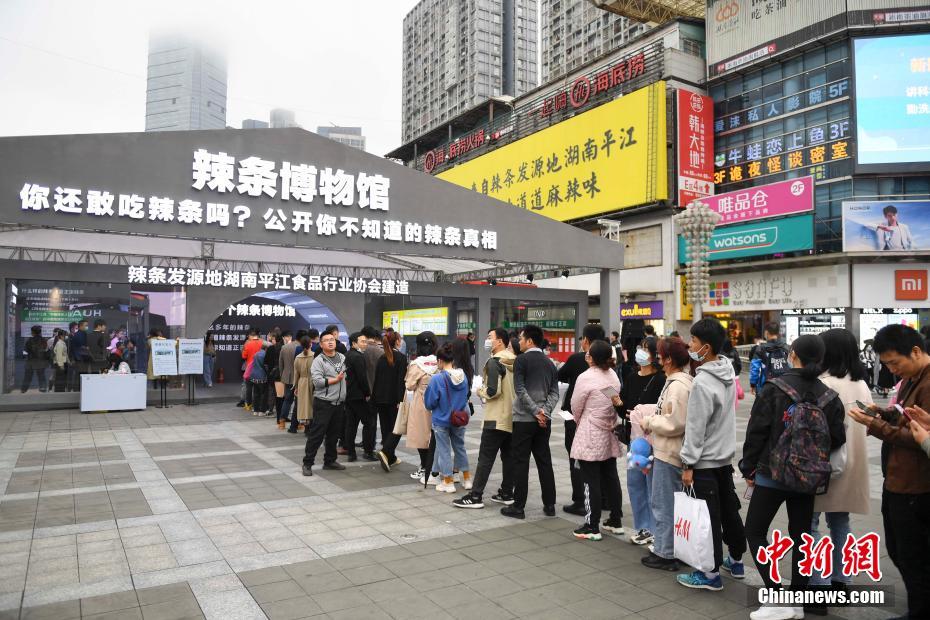 观众排队参观辣条博物馆。中新社记者 杨华峰 摄