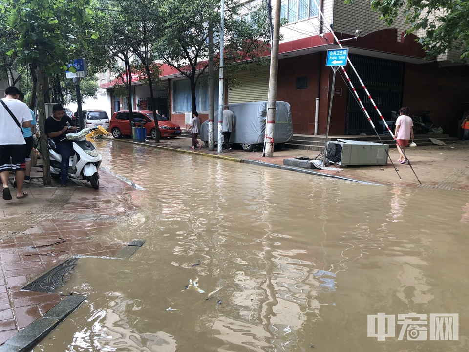 郑州部分街道仍有积水。 杜秀玲 摄