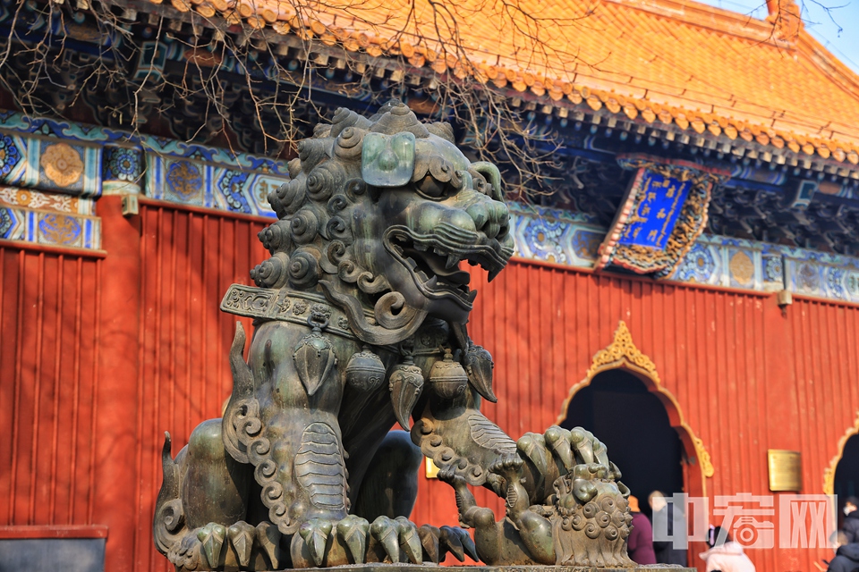 2月10日，虽然新春假期已结束，但在北京标志性的藏传佛教寺院雍和宫内，前来参拜祈福的游客仍络绎不绝。他们虔诚叩拜，许下自己新年的愿望。 陈硕 摄