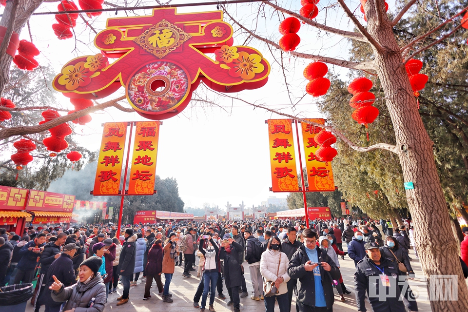 2月11日，游客参观北京地坛庙会。
