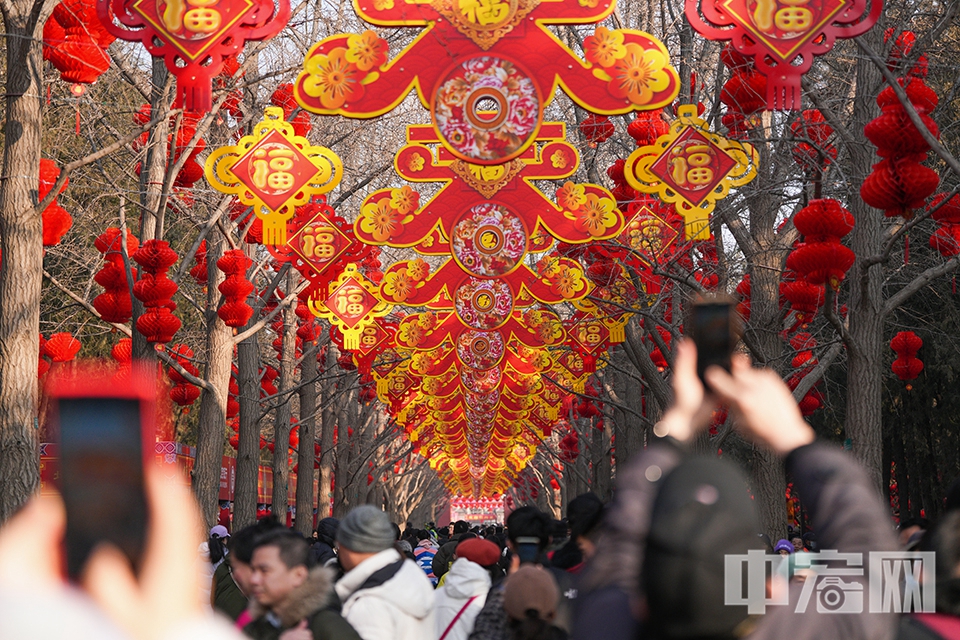 地坛公园内处处洋溢着春节氛围。 中宏网记者 富宇 摄