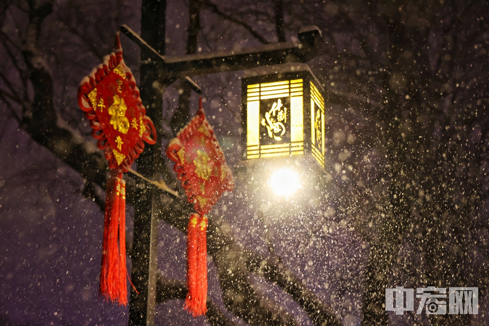 2月20日，京城迎来龙年首场降雪，在什刹海景区，扬扬洒洒的雪花沉寂了平日的喧嚣，带来了一份寂静和浪漫。