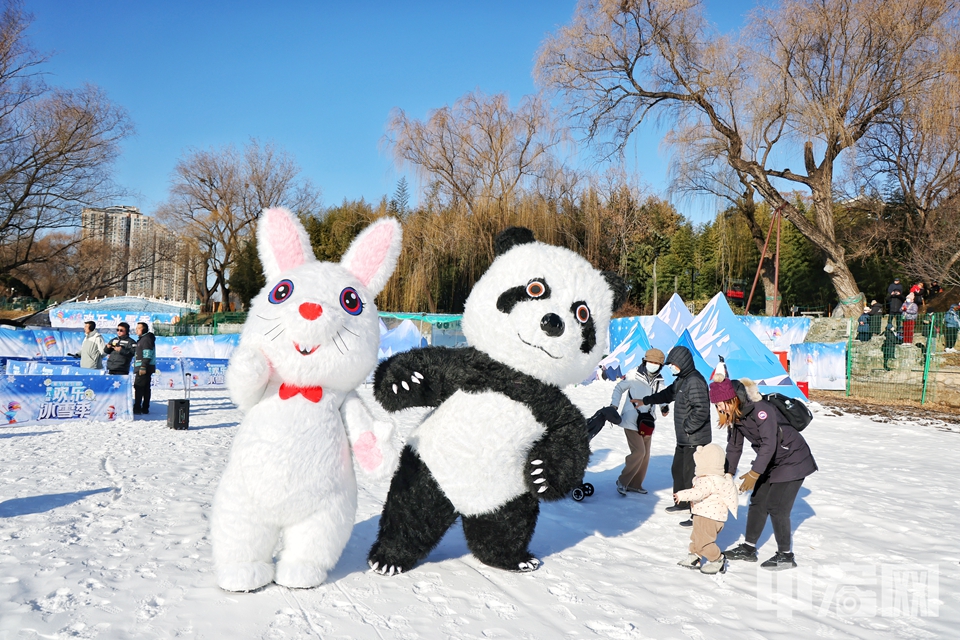 12月27日，“快乐冰雪 相约紫竹”紫竹院公园第八届欢乐冰雪季活动拉开帷幕。公园延续了2.7万平方米的雪场面积，并在保留深受市民喜爱的冰滑梯、雪上飞碟等经典冰雪娱乐项目的基础上，新增了雪地斗牛项目，还特别引入了企鹅观赏项目，为冰雪季增添了更多欢乐与趣味。陈硕 摄