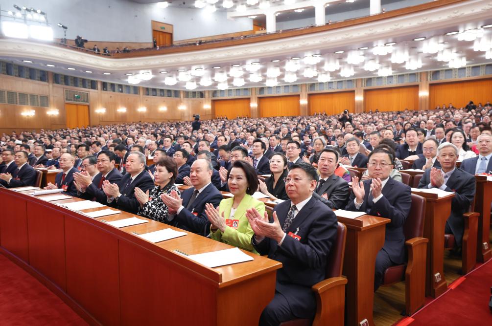 3月9日，全国政协十四届三次会议在北京人民大会堂举行第三次全体会议。 新华社记者 刘卫兵 摄