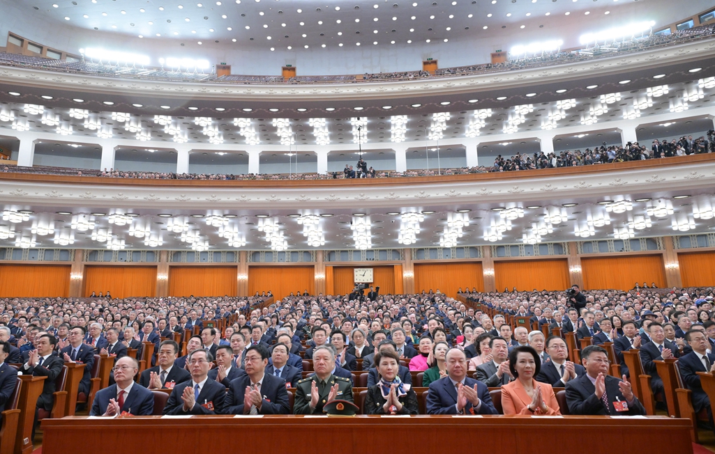 3月10日，全国政协十四届三次会议在北京人民大会堂举行闭幕会。 新华社记者 李贺 摄