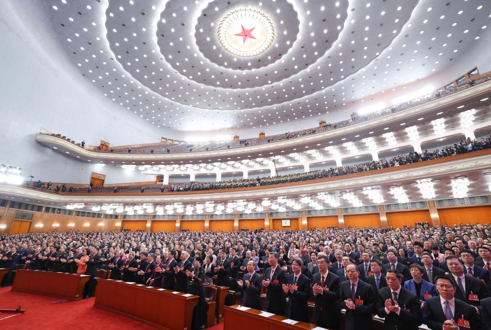 3月10日，全国政协十四届三次会议在北京人民大会堂举行闭幕会。 新华社记者 刘卫兵 摄